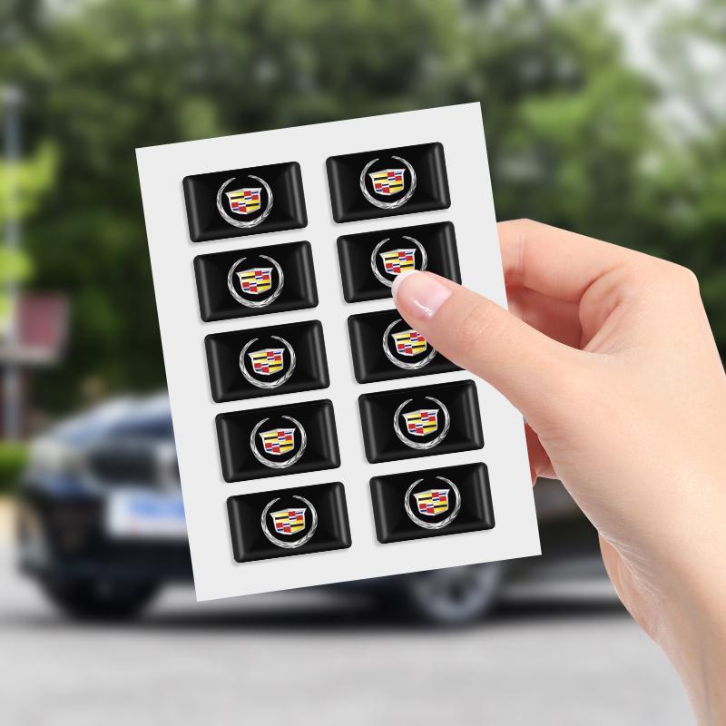 10PC 3D Epoxy Car Exterior/Interior Decor Small Stickers Decal For Cadillac Escalade CTS ATS SRX STS XT5 XT4 XT6 XTS CT4