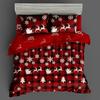 3-Piece Christmas-Themed Duvet Cover Set Hypoallergenic Fabric Checkered Elk Snowflake Print Design