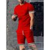 Summer Men's Short Sleeve Shirt Crew Neck Set Sports Men's Casual Shorts Two-piece Set Men's