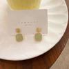Imitation Jade Green Stone Square Drop Earrings For Women Jewelry Brincos Boho Gift