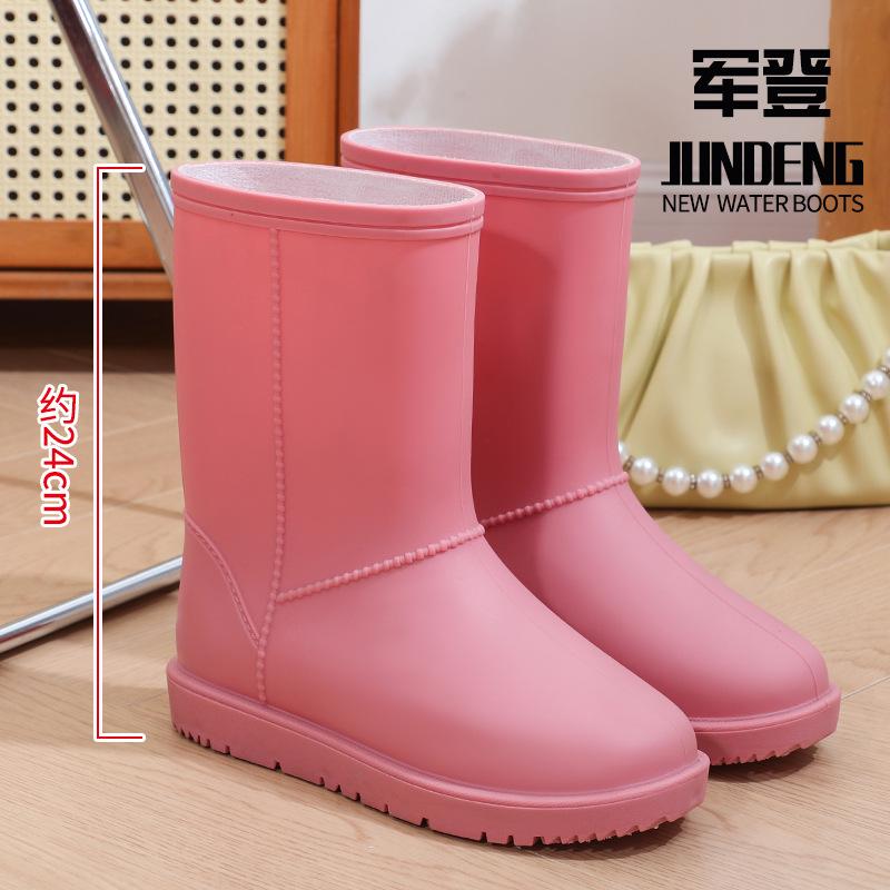

New women s rain shoes fashionable women s water shoes medium and low tube waterproof shoes non-slip rain boots soft-soled rubber shoes 36