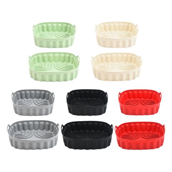 Square Silicone Air Fryer Liner with Handles Non-Stick Reusable Baking Mat for Oven & Microwave Dishwasher Safe Heat-Resistant Air Fryer