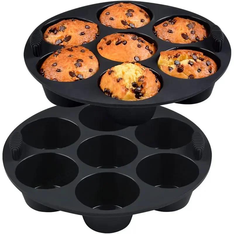 Thicker Silicone Basket Pot Tray Air Fryer Liner Reusable Container Accessories Pan Baking Mold Canister Shape Protector