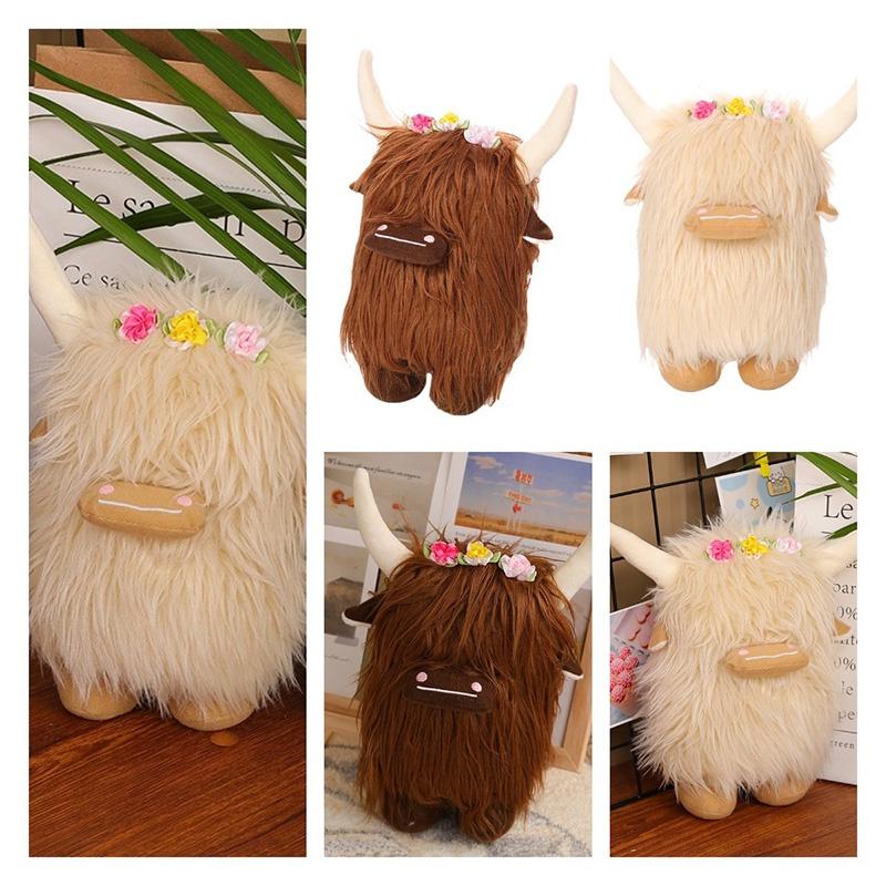 Highland Cow Plush Toy For Home Decor And Play Scottish Cattle Stuffed Animal