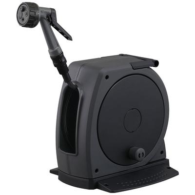 Iris Ohyama Jet Full Cover Hose Reel, 15m, FHJ-15, Dark GrayBlack, Suitable for Car Washes