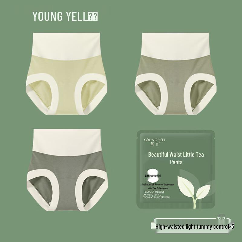 YOUNGYELL Women's High-Waist Seamless Modal Briefs 3-Pack