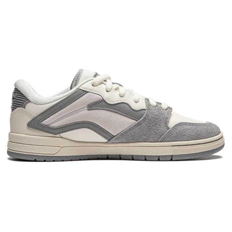Li Ning Slip Resistant Low top Skateboard Shoes Men's White Gray AEPU017-1