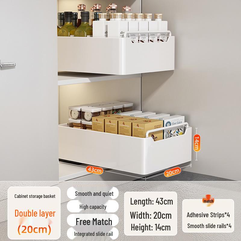 Kitchen Sink Pull-Out Basket Organizer Drawer