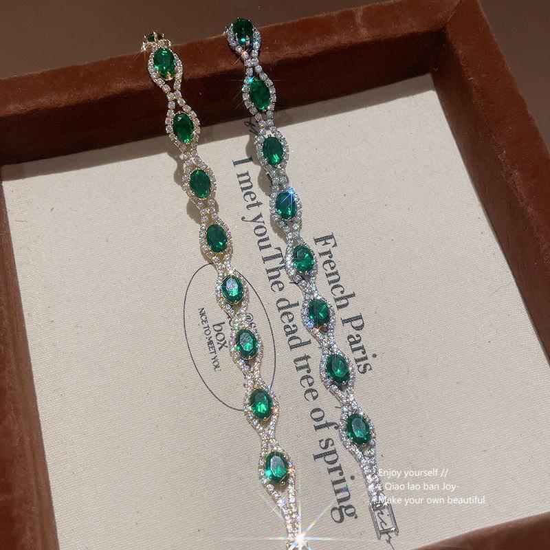 Europese Stijl Kristallen Ovaal Armband Met Strass Versiering Voor Vrouwen