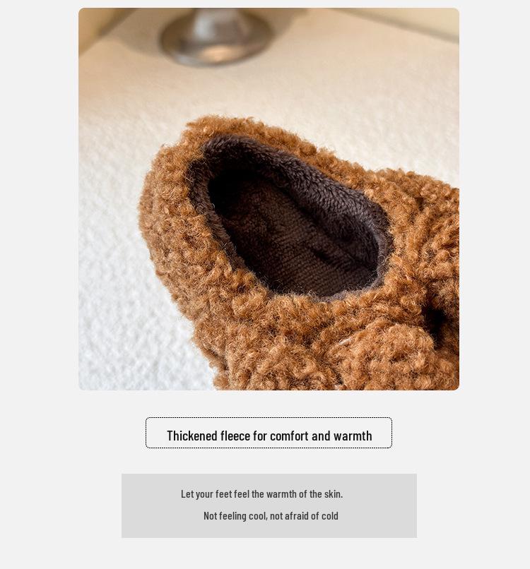 2025 Women's Lazy Fuzzy Cotton Birken Slippers, Soft Sole, Closed-Toe, Plush Half Slippers