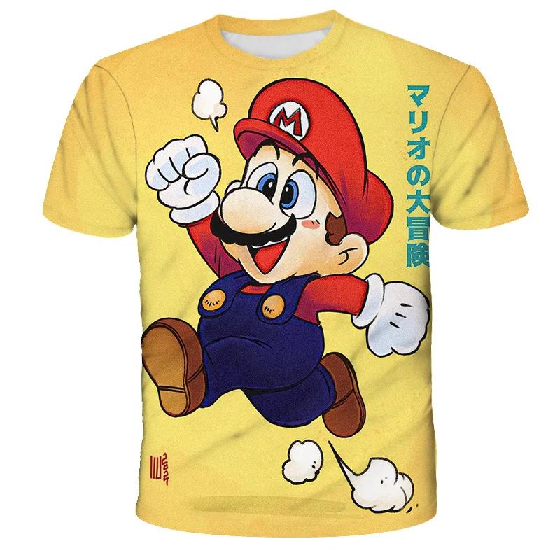 Child Game Super Mario Bros T Shirt Kids Boy Cartoon Clothes Tops Tees Boys T-shirt Luigi Mario T-shirts Children's Short Sleeve