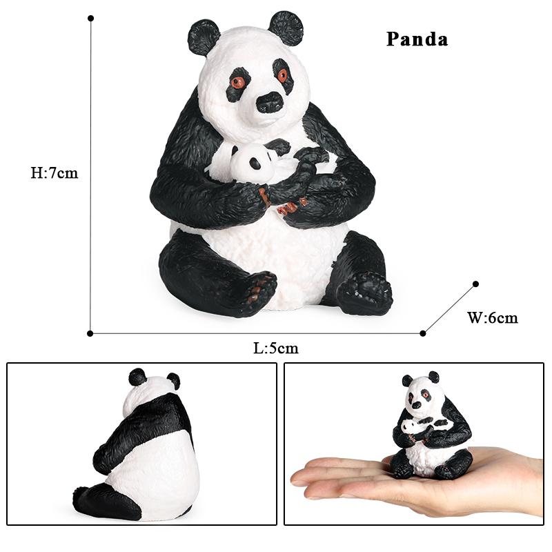 Oenux China Panda Bamboo Wild Animals Action Figures Model Figurine PVC Miniature Cute Decoration Education Collection Kid Toy