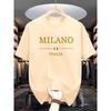 Men's Summer 100 Cotton Fashionable Casual Loose Plus Size MILANO ITALIA Pattern Printed Sports Round Neck Short Sleeved T-shirt