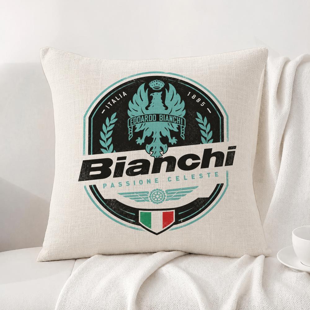 Brand Bianchi Bike Cushion Cover Natural Linen Pillowcase Set AllinOne Decor Cushion Cover for Sofa Bedroom Chair