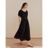 INMAN French Embroidered Shell Tassel Lantern Sleeve Maxi Dress