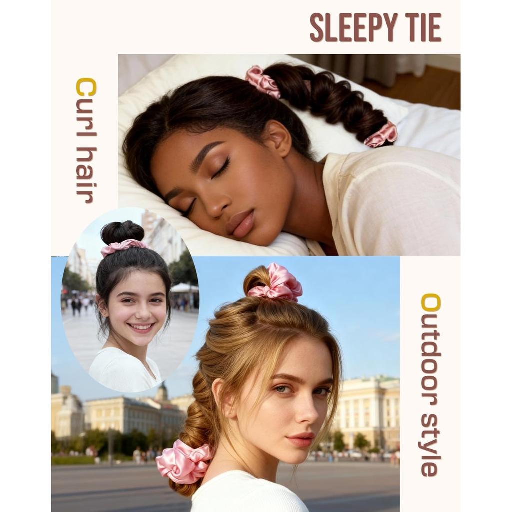 1pc Multi-Function Satin Heatless Hair Curler & Hair Tie Non- Hair Roller Curling Rod with Scrunchie(For Big Curls)
