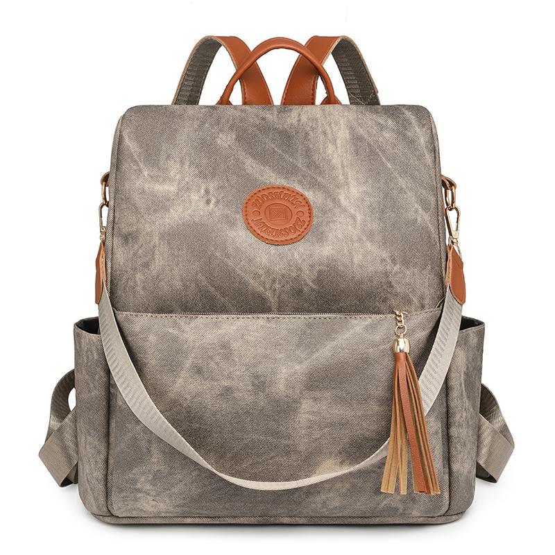 High Quality Leather Washed Women Backpack Student Knapsack Large Capacity Travel Backpack School for Girls Mochilas College Sac