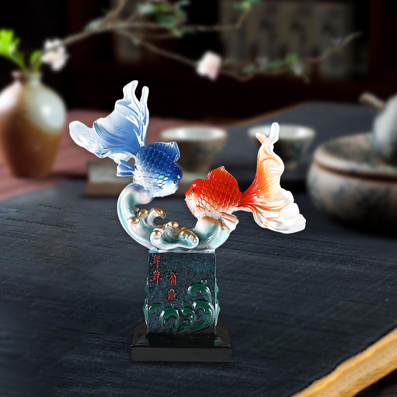 

Художественная скульптура рыбы процветания для декора дома и офиса Style B