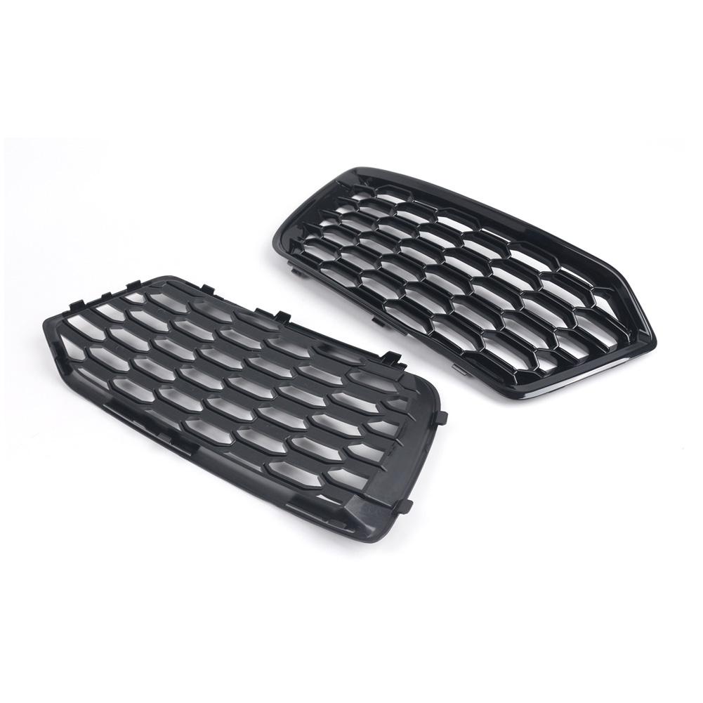 1 Pair Car Front Bumper Lower Grille Grill Fog Lamp Frame Bezel Insert Honeycomb Through-hole Compatible For Q5 2018-2020