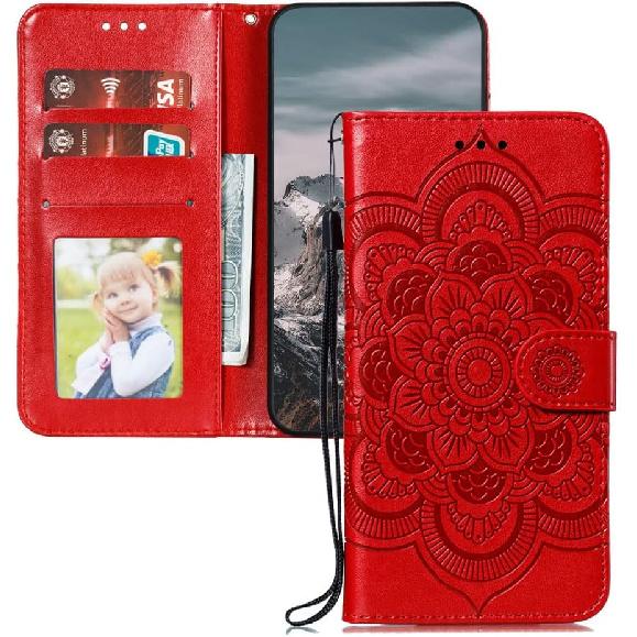 

Совместимый с Samsung Galaxy S23 FE Чехол-кошелек со слотом для кредитных карт, подставкой, из премиальной ПУ кожи, противоударный откидной чехол-фолио с магнитной застежкой для Samsung LD: Blue