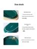 Set of 2 Peacock Green Oval Ceramic Fish Plates - Luxury Sushi and Dishware Set