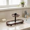 Vintage Toothbrush Holder Flower Design Bathroom Storage Rack Mouthwash Cup Shelf  Toiletries