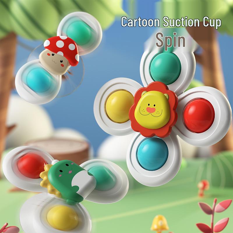 Baby High Chair Educational Spinner Toy, 0-1 Year, Suction Cup Attachment, Ages 6-12 Months