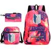 Attack Giant Elementary School Bag Backpack Casual School Bag Three-piece Set