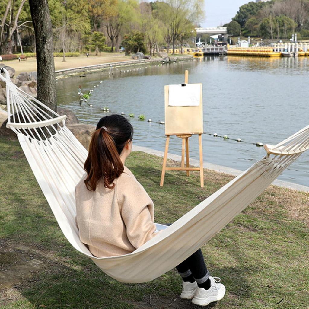 Extra with Storage Perfect for Outdoor and Hanging Type 2-Person Hammock, Anti-Tip, Spacious, Bag, Camping, Picnics, Activities, Parks, More.