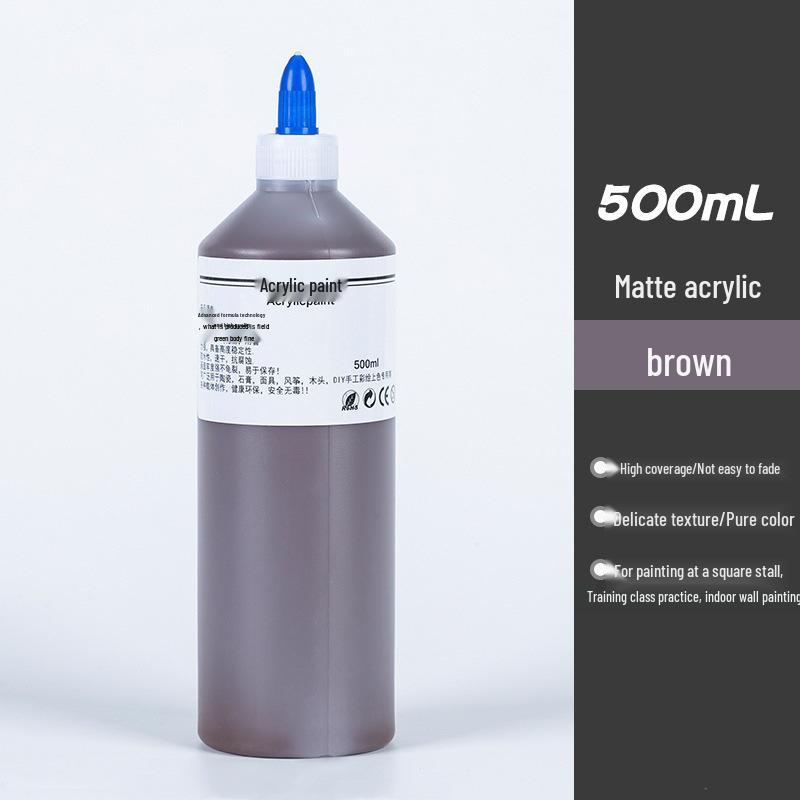 500ml Čtvercová láhev Akrylová barva pro dětské graffiti, Malování sádrových panenek a Omalovánky pro mateřskou školu