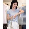 Demana Women's Summer Linen-Lyocell Blend Knit Top with Ribbon Tie