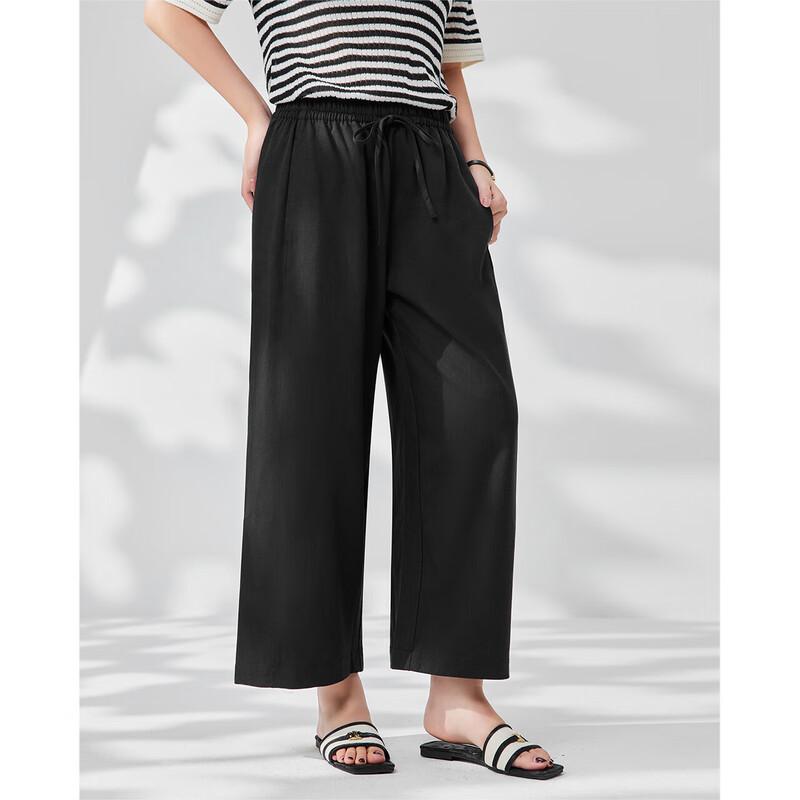 IEF Women's Plus Size Solid Wide-Leg Cropped Pants