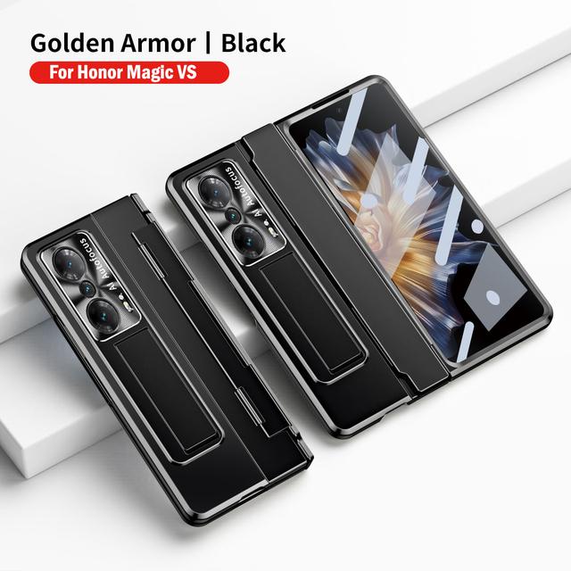 

Чехол-подставка для Huawei Honor Magic Vs, чехол для Honor Magic Vs Leveing, шарнирное покрытие, чехол со стеклянной пленкой для переднего экрана Case чёрный