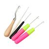 5pcs/Set  Crochet Dreadlock Hook Needles Dreadlock Tool Plastic & Wood Hair Weaving Crochet Needles Dreading Latch Hooks /.,\p[