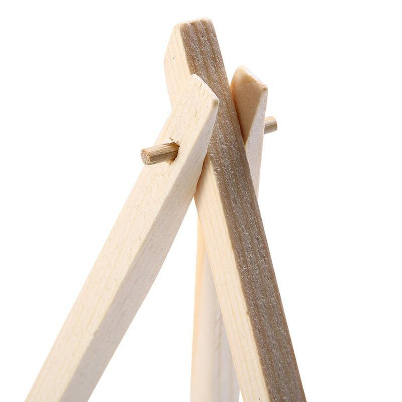 10Pcs Wood Mini Easel Frame Triangle Wedding Table Card Stand Display Holder Children Painting Craft Artist Supplies