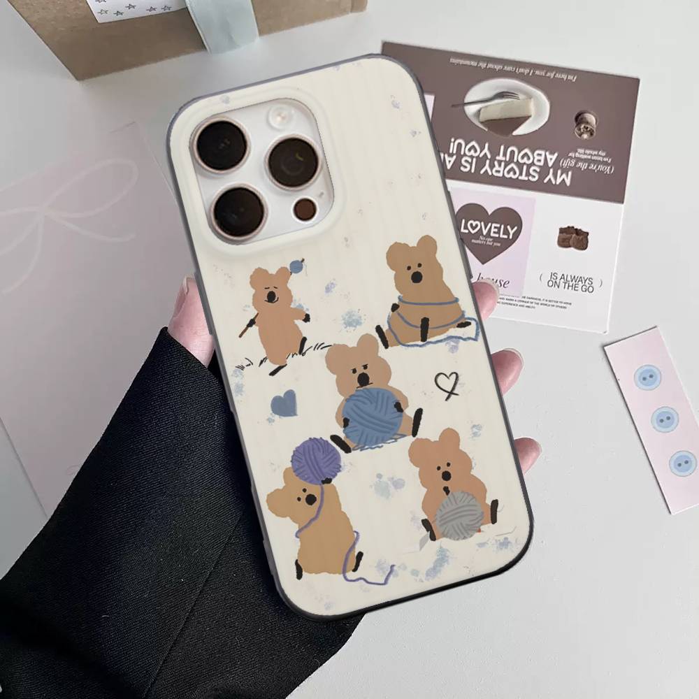 Cute Bear Quokkas Magsafe For IPhone 16 15 11 12 13 14 17 Pro Max PLUS Pro Soft Corrugated Silicone Back Phone Case
