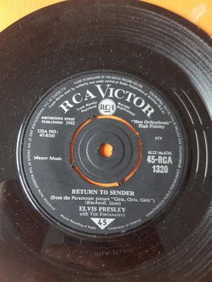 7inch Record ELVIS PRESLEY, THE JORDANAIRES - Return To Sender 45RCA1320 RCA Victor 1962 UK Rock Used