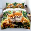 Foxes And Butterflies In Flowers Bedding Set For Kids Luxury Gift 3Pcs Digital Print Comforter Set Soft Comfortable Breathable