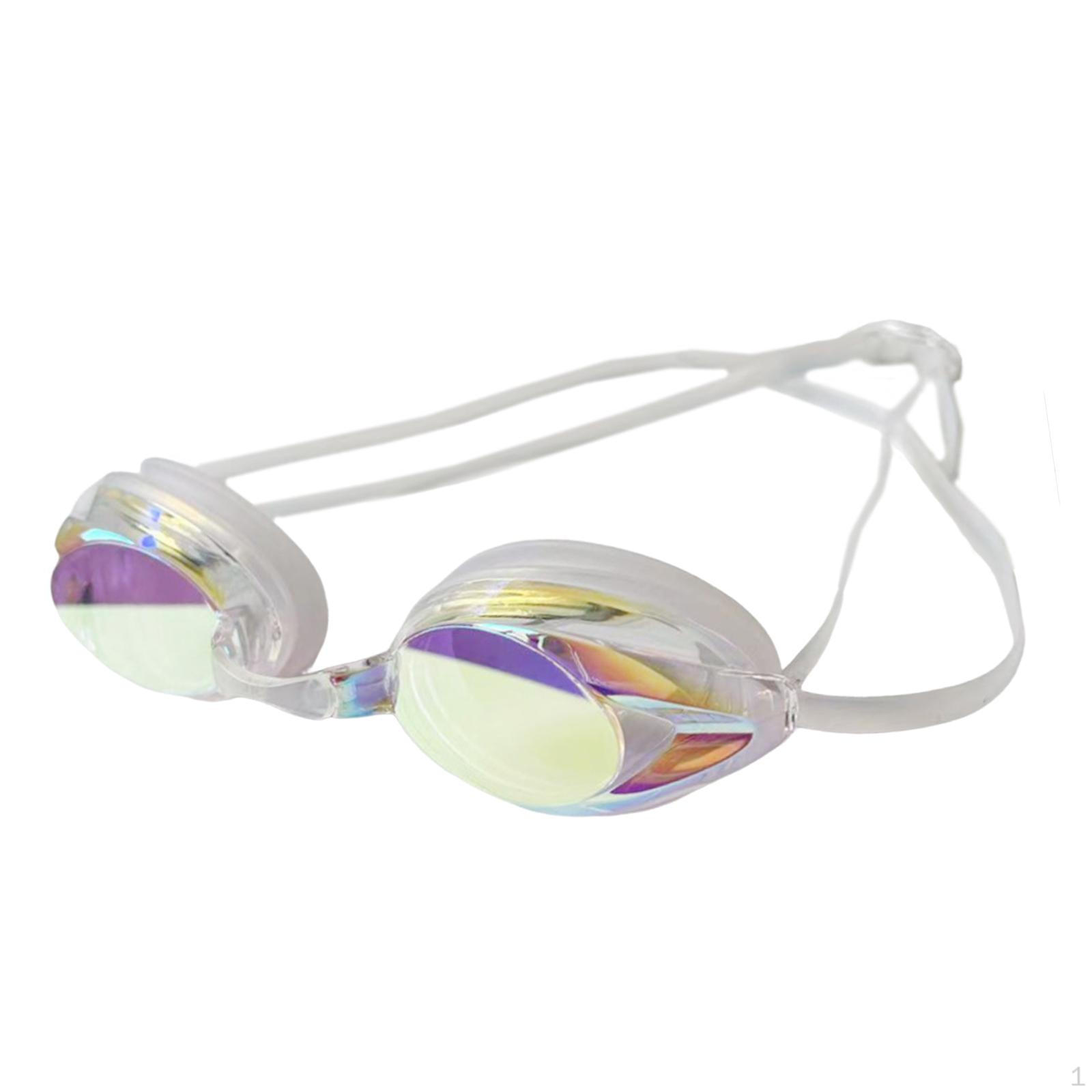 

Swim Goggles Eyewear Anti Fog Adjustable Strap Professional Clear Vision PC Lens Wide View No