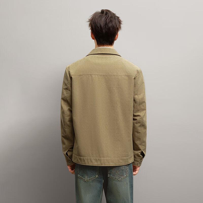 HLA Men's Mid-Yellow Pattern Fall Lapel Jacket