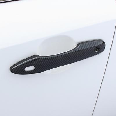 For Mazda 2 Hybrid Version 2024 ABS Chrome Carbon Fiber Black Door Handle Cover Decoration Sticker Trims Car Styling Accessories