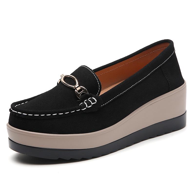Frühling/Herbst Damen Slipper Plateauschuhe: Größen 35-43, Übergröße, Lässige Mama-Schuhe mit dicker Sohle