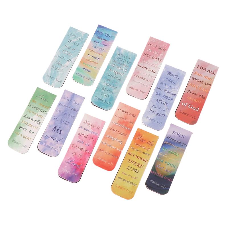 12Pcs Aesthetic Motivational Bible Quotes Paper Bookmarks Diy Students Readers Page Markers Library Office Page Marking