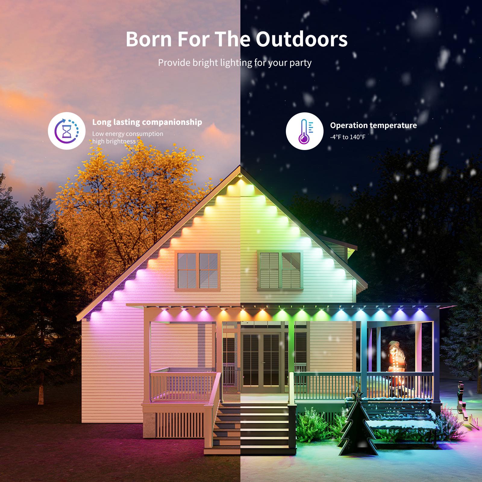 Bluetooth-Controlled Colorful RGB Halloween Lights: Mobile App for Outdoor Atmosphere