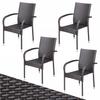 4X Rattan Garden Chair Set Comfortable Balcony Garden Chairs