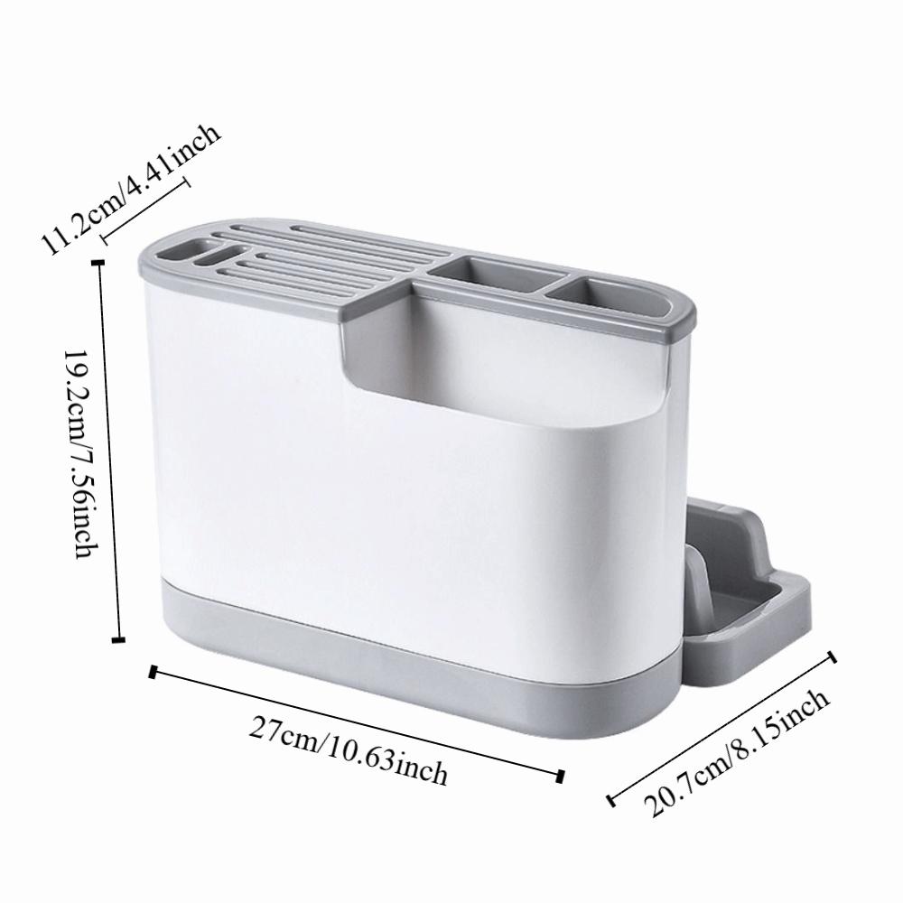 Space Saving Multi Kitchen Cutlery Holder Large Capacity Integrated Drainer Organizer  Kitchenware