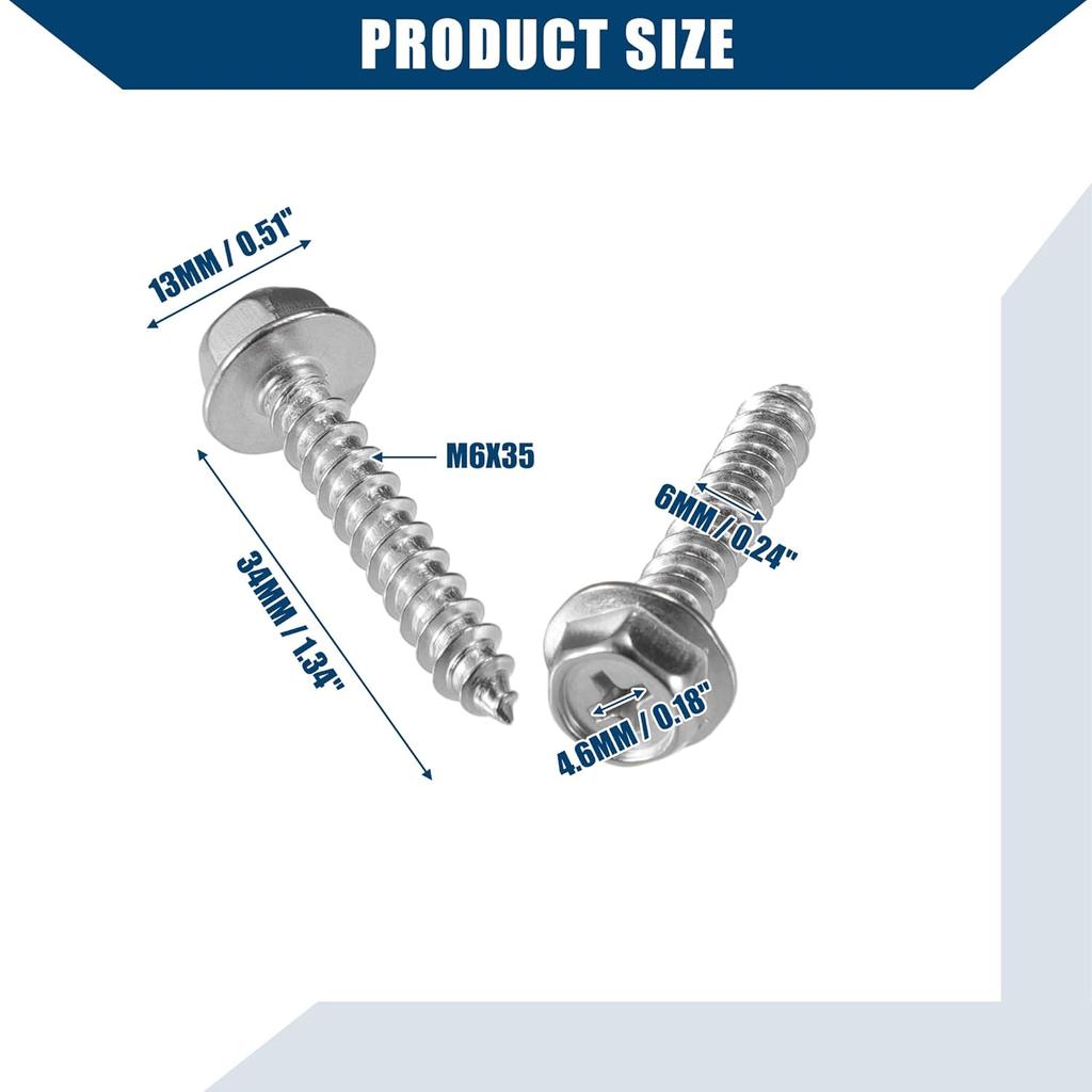 Clutch Cover Bolts for Polaris RZR 570 900 1000 for Polaris for Ranger 570 900 100xp / Durable Alloy Steel Galvanized / 12 Pcs Silver Tone