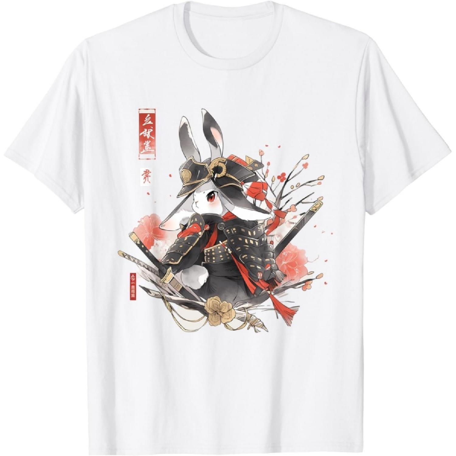 

Japanese Art Ninja Ukiyo-e Anime Style Samurai Funny T-Shirt XXXXXL білий