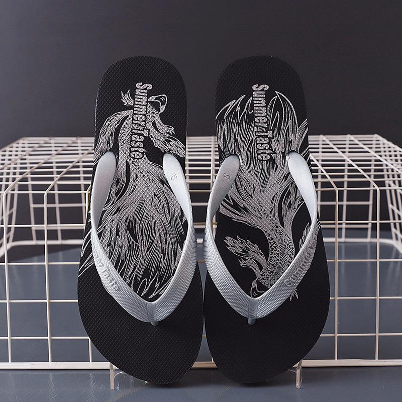 

Модные мужские шлепанцы с принтом, нескользящие студенческие сандалии, минималистичные пляжные/повседневные шлепки для ходьбы, летние уличные сандалии для бассейна и путешествий 44-45