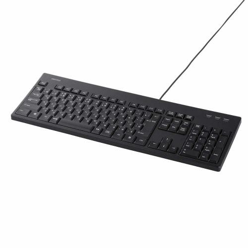 BUFFALO Wired Full Keyboard Uses Antibacterial Resin Waterproof and Dustproof Can Be Washed with Water Remote Telework Easy Connection Reliable Suppor